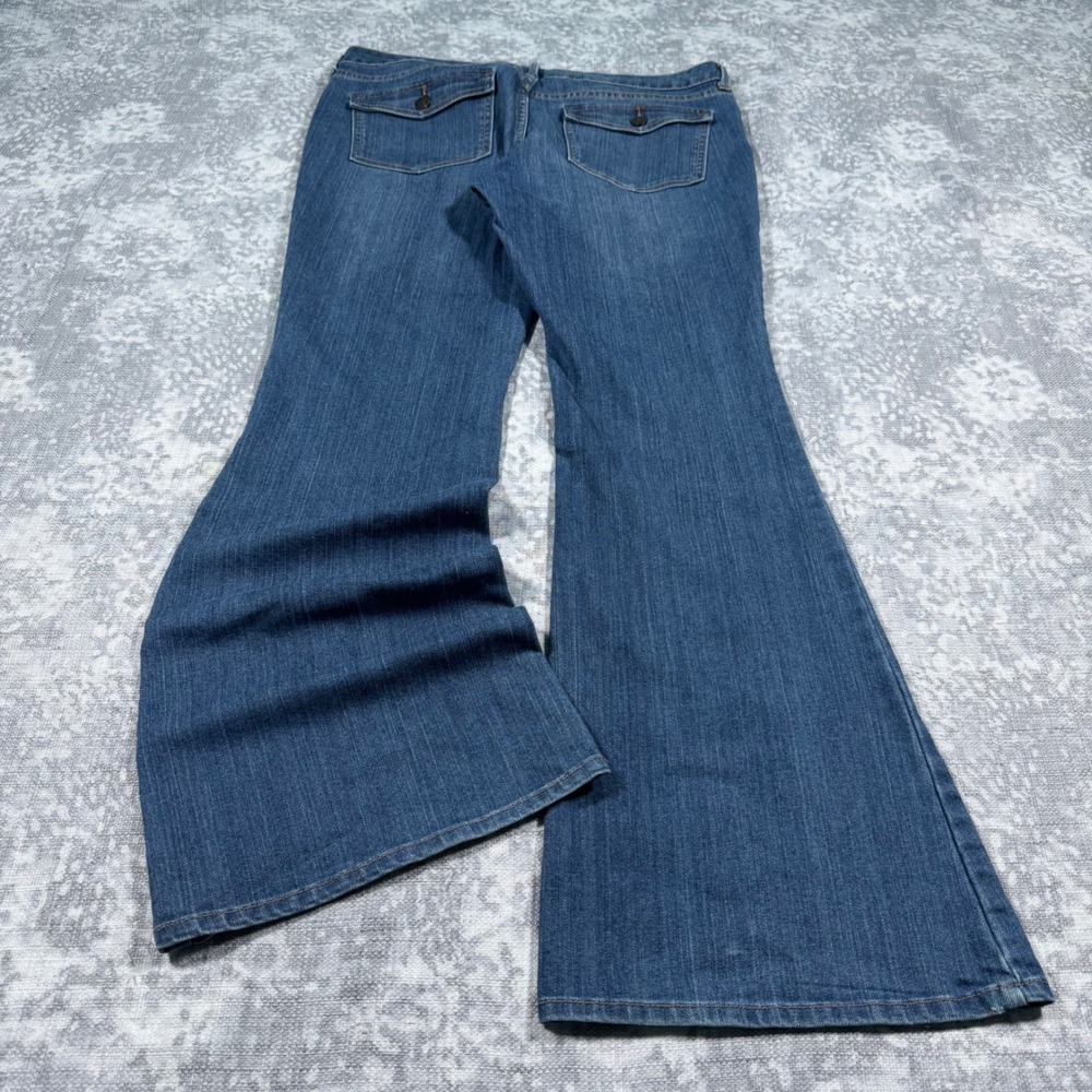 Old Navy Flare Jeans Womens 12 Blue Y2K Baggy Skater Grunge Wide Leg Bell Bottom